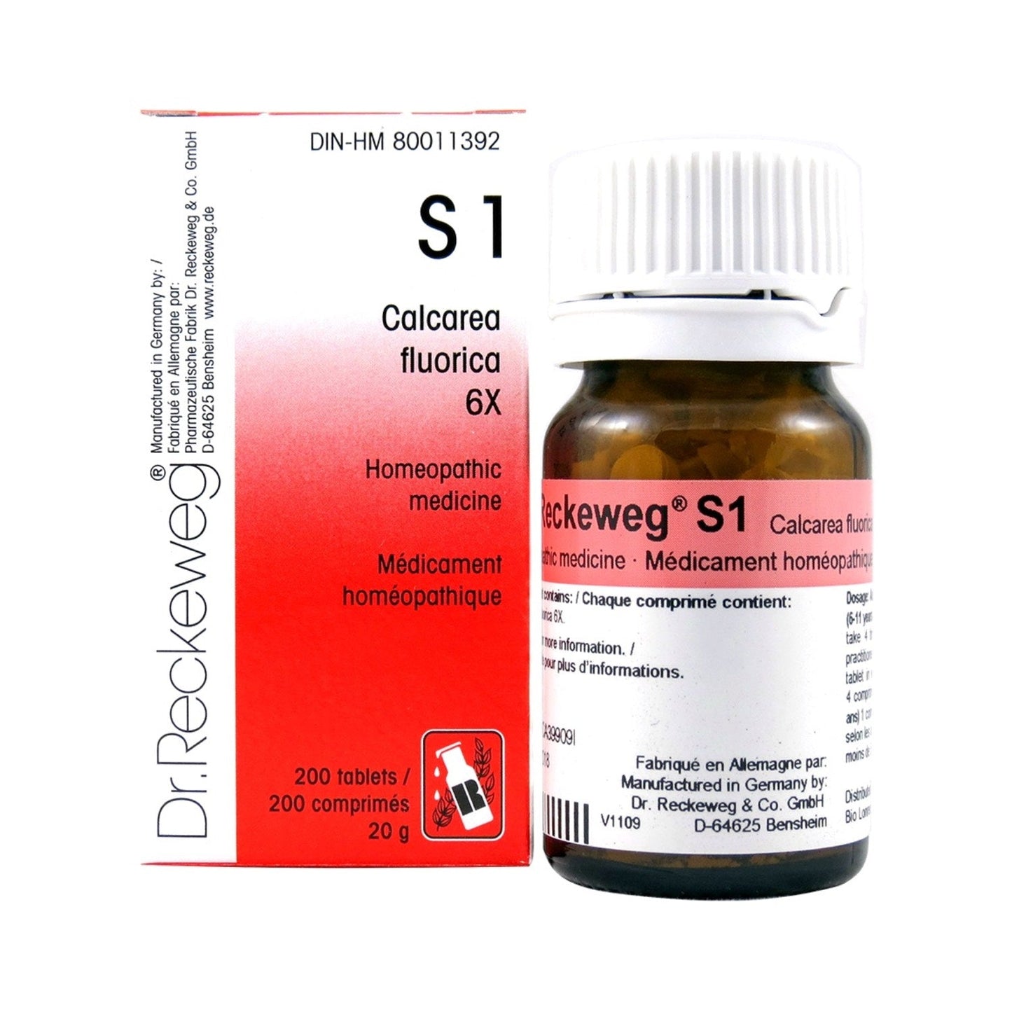 Dr. Reckeweg - S1 - Calcarea fluor  6X - 200 tablets/comprimés - 20 g