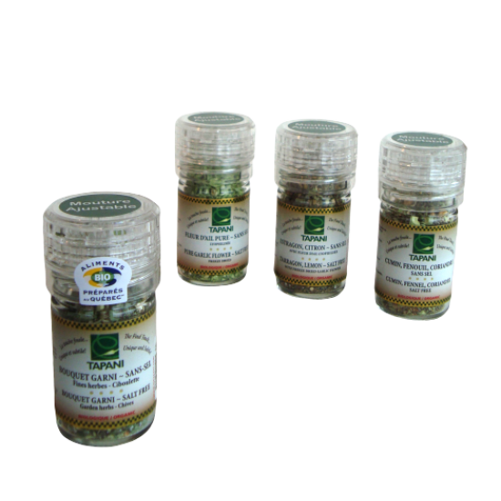 LA FINE FLEUR DE TAPANI   Salt free, Tarragon, Lemon, Mustard (salt grinder)   50ml