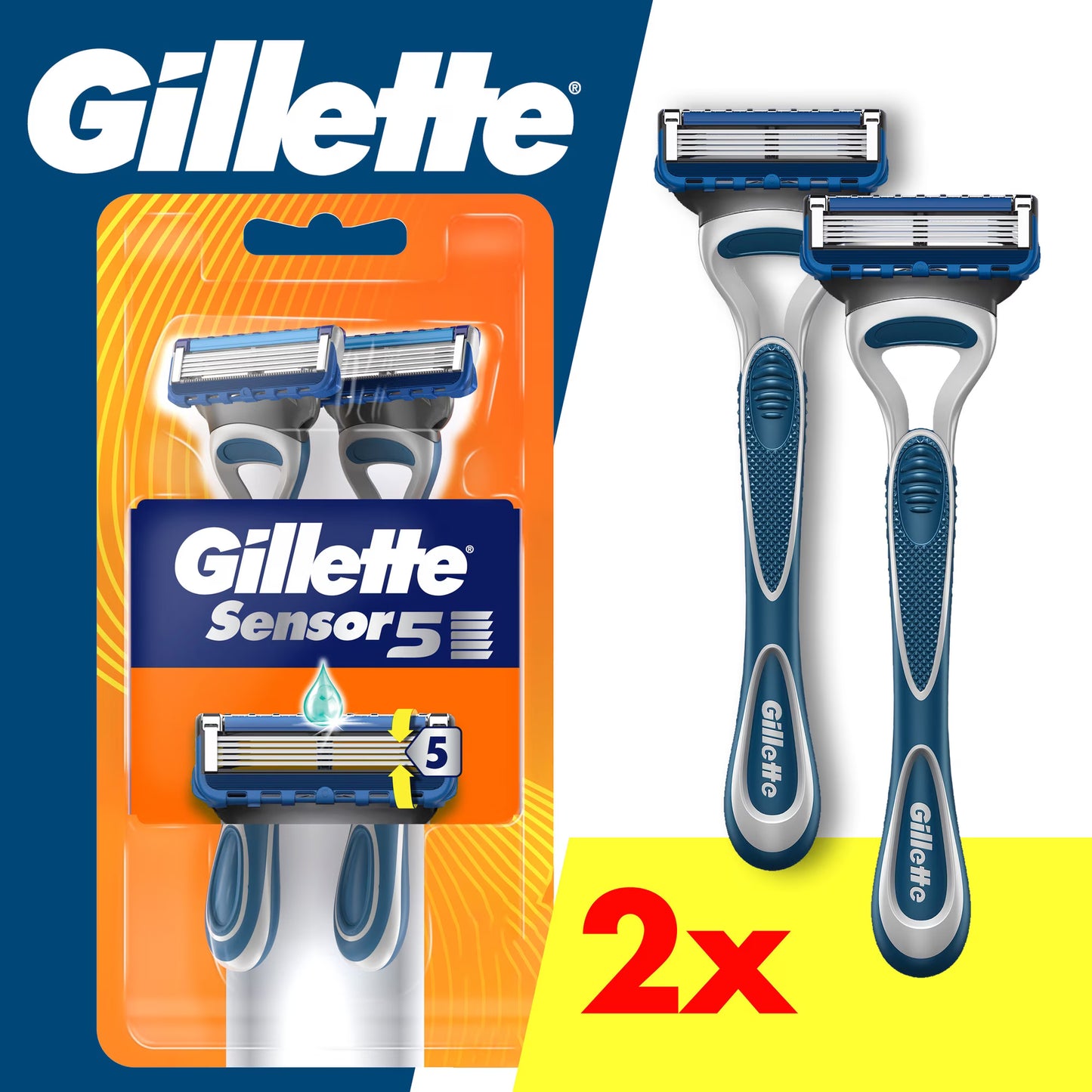 GILLETTE SENSOR 5 RAZOR BASE W/METAL HANDLE 2
