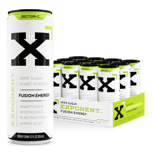 Exponent Energy    Exponent Energy Drink    Flavour: Sector C 
Container Size: 355 mL    Case of 24 (6 packs of 4)