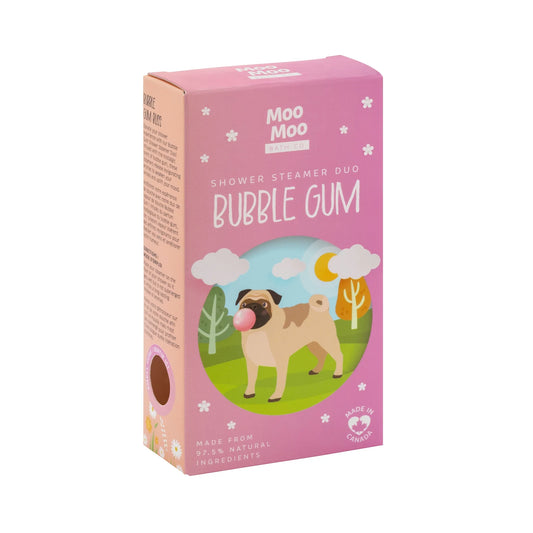 Moo Moo Bath Co   Shower Steamer Duo Bubble Gum 120g