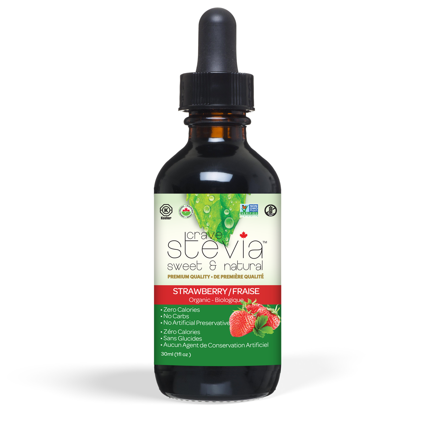 CRAVE STEVIA   Strawberry Liquid Stevia 30ml
