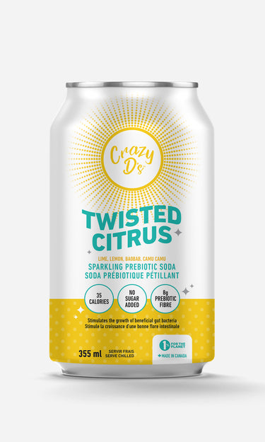Crazy D's Prebiotic Soda Twisted Citrus 355 mL