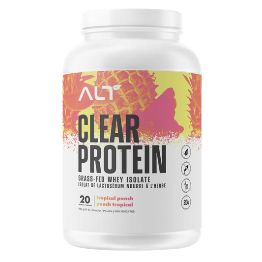 ALT    ALT Clear Whey Isolate    Flavour: Tropical Punch 
Container Size: 25 Servings    Each