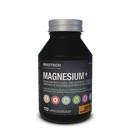 Innotech - Magnesium Plus - Magnesium, Zinc, Vitamin K2 - 120 Capsules