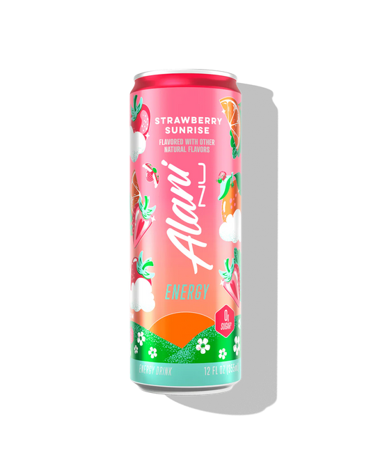 Alani Nu   Alani Nu Energy Drink (Bilingual) Seasonal Strawberry Sunrise 355 mL