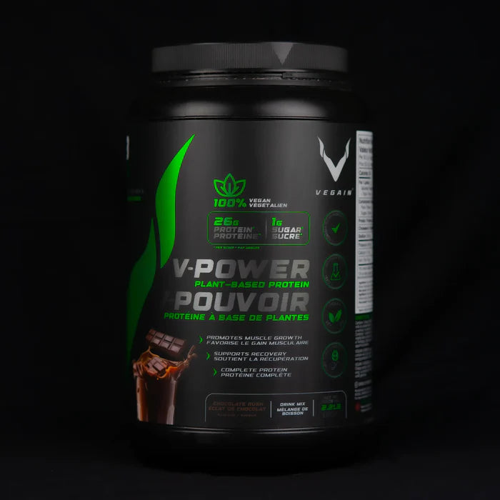 VEGAIN - NEW BRAND   V-POWER Plant-Based Protein - Chocolate Rush - Coming Soon   1KG 2.2LBS