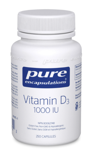 PURE ENCAPSULATIONS    Vitamin D3 1 000 IU     250 caps 