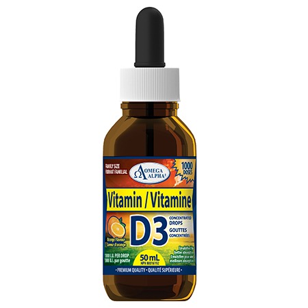 Omega Alpha   Vitamin D3 1000 IU | Drops | Adult | Orange   50 mL