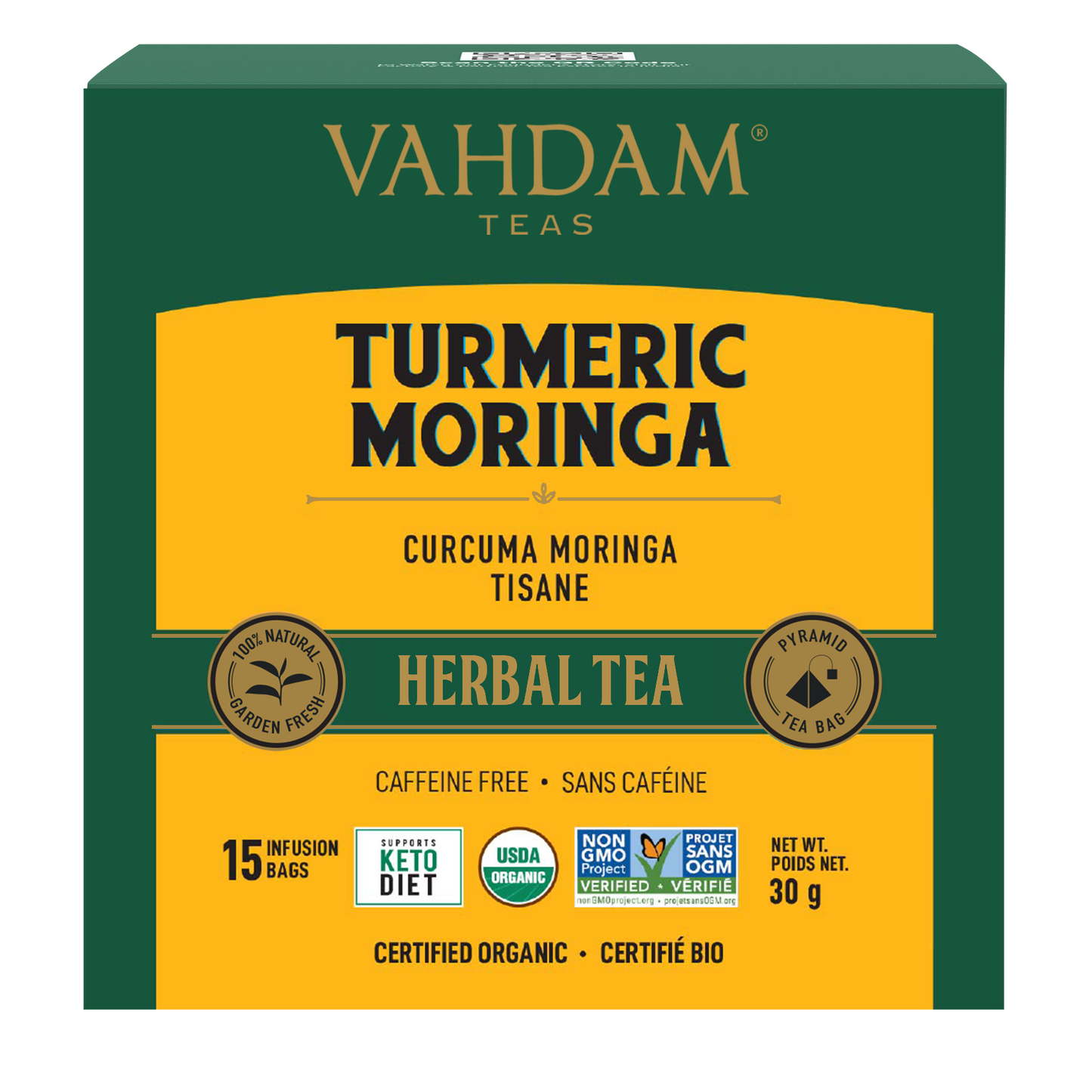 Vahdam Teas - Vahdam Tea - Turmeric Moringa 6 x 15ct