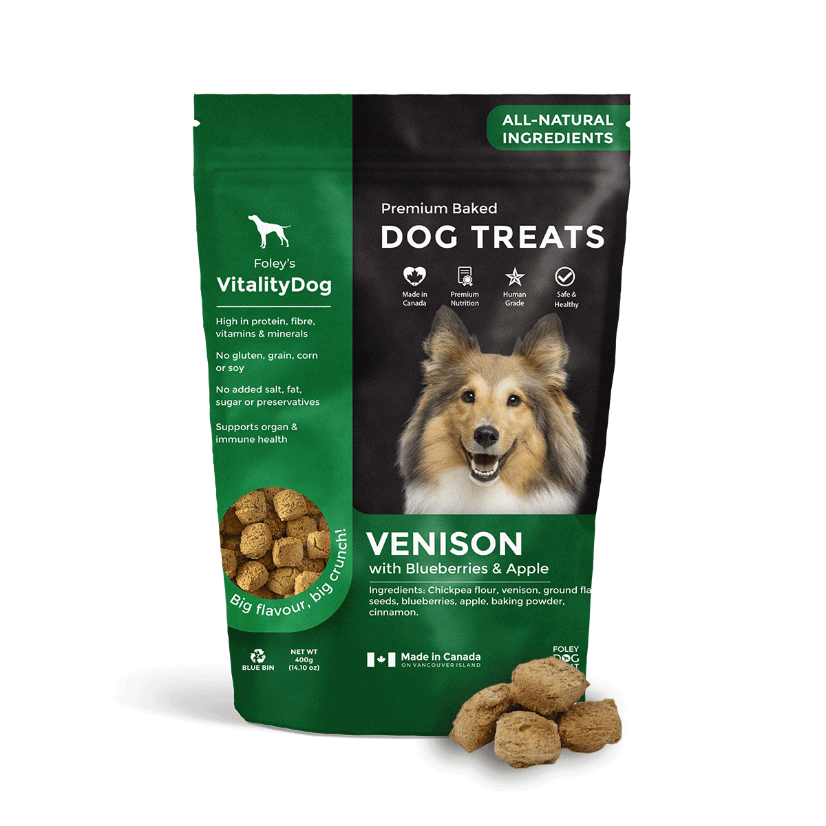 FOLEY DOG TREAT    Venison w/Blueberry&Apple 400g