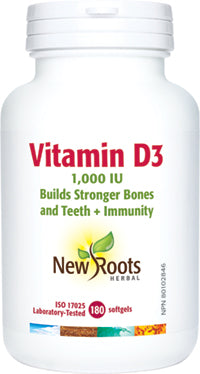 NEW ROOTS    Vitamin D3 1,000 IU    180 softgels