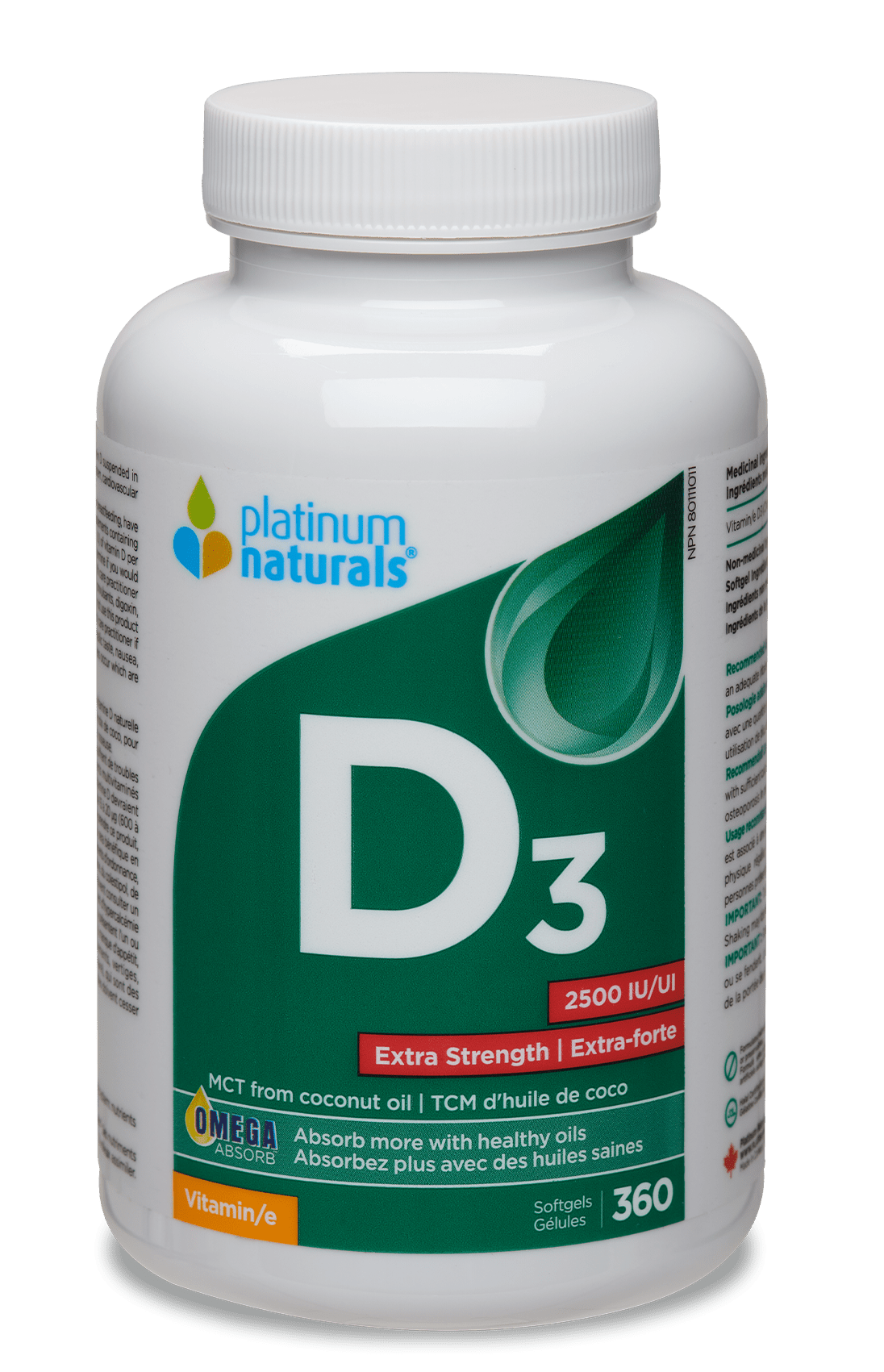 Platinum Naturals-Vitamin D3 2500 IU Extra Strength
