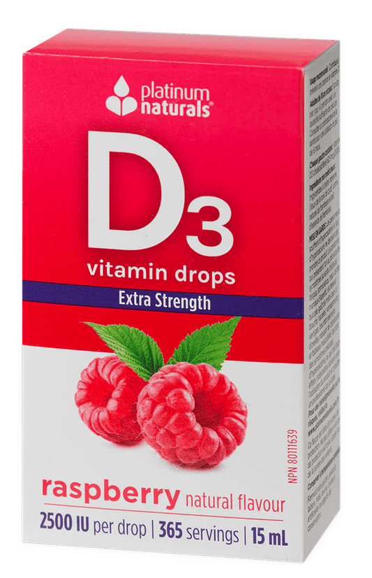 Platinum Naturals-Vitamin D3 Drops 2500 IU Extra Strength Raspberry