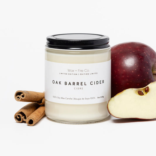 LIMITED TIME SEASONAL SCENTS 8oz - FALL/WINTER SEASONAL - OAK BARREL CIDER Soy Candle