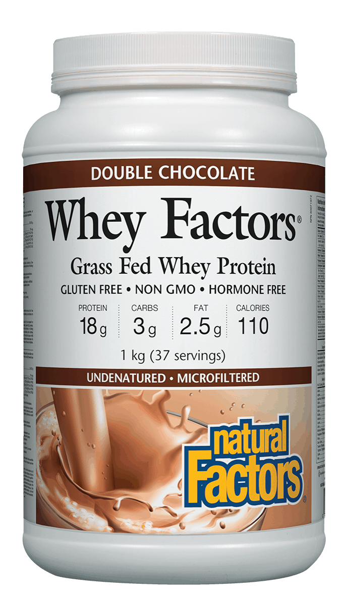 Natural Factors Whey Factors® Grass Fed Whey Protein (Double Chocolate) 1 kg