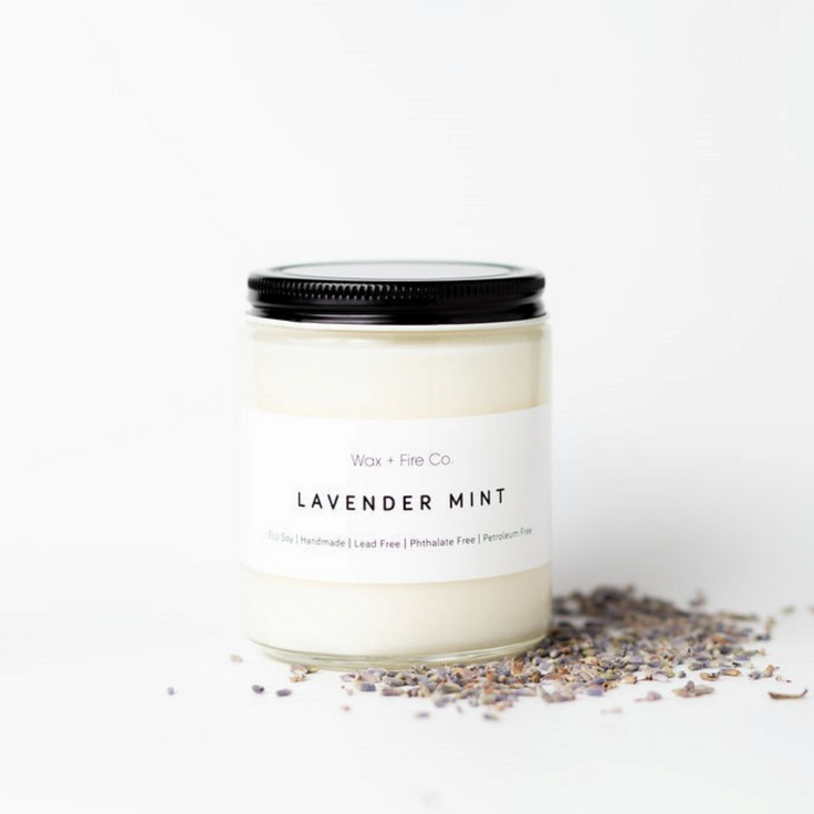 Wax + Fire Co.   LAVENDER MINT Soy Candle