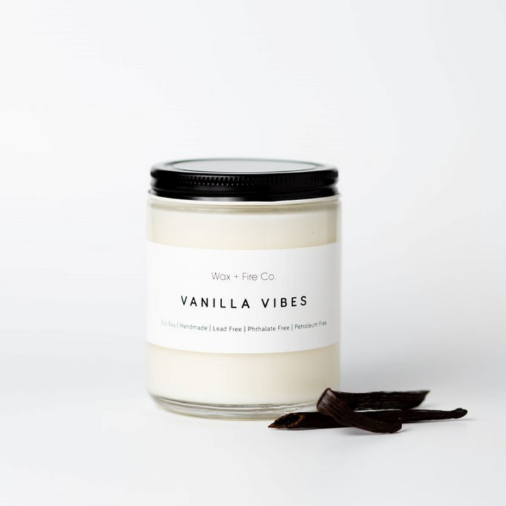 Wax + Fire Co.   VANILLA VIBES Soy Candle