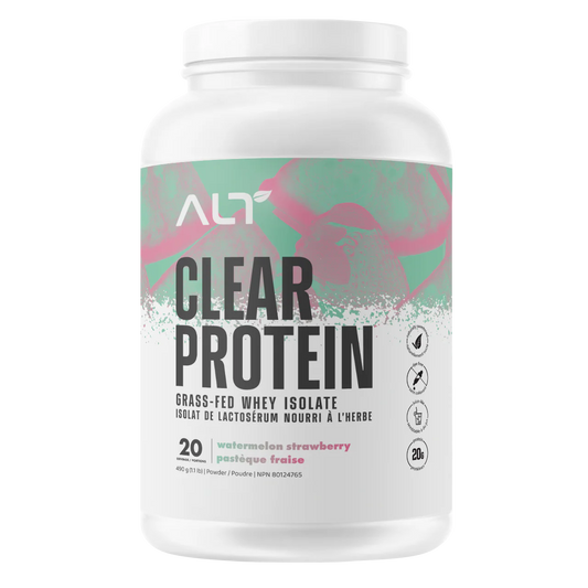ALT    ALT Clear Whey Isolate    Flavour: Watermelon Strawberry 
Container Size: 25 Servings    Each