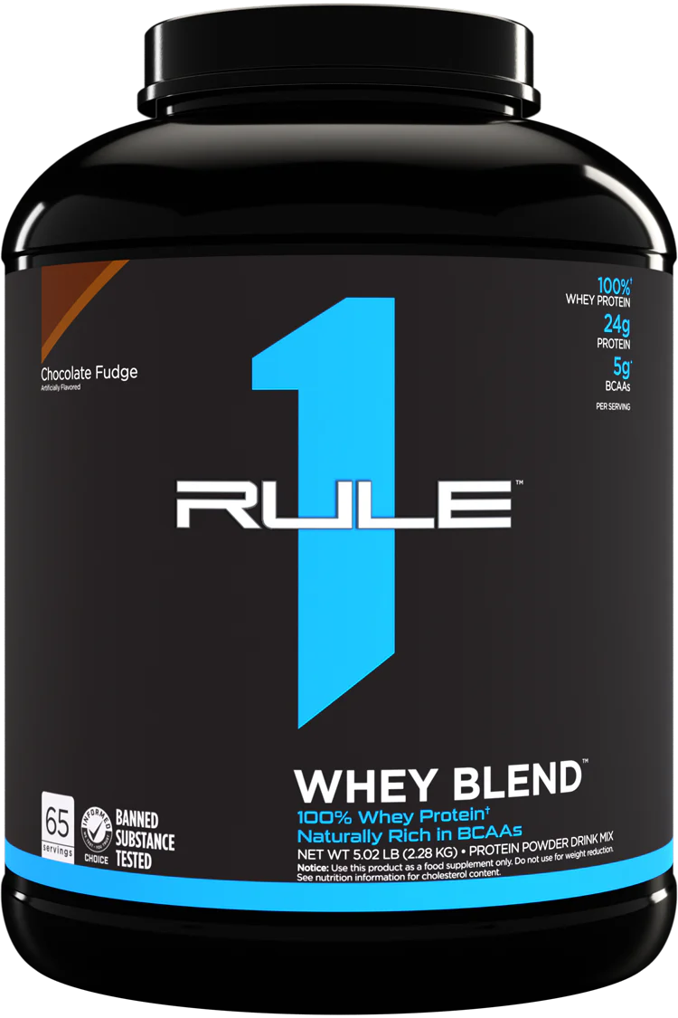 RULE 1   R1 WHEY BLEND   CHOCOLATE FUDGE   5lbs