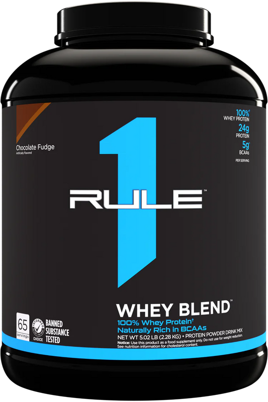 RULE 1   R1 WHEY BLEND   CHOCOLATE FUDGE   5lbs