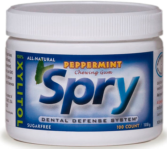 SPRY   SPRY CHEWING GUM, PEPPERMINT, 100's