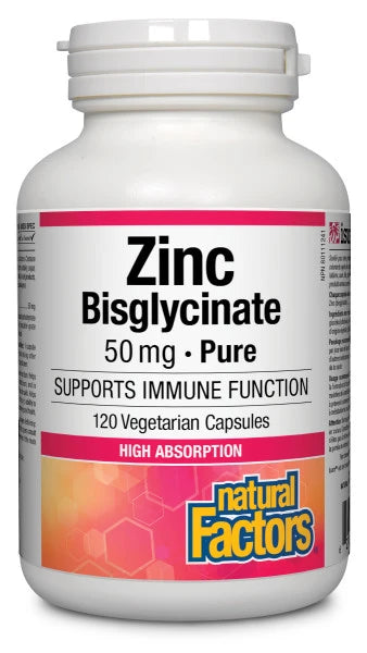 Natural Factors   Zinc Bisglycinate 50 mg   120vcaps