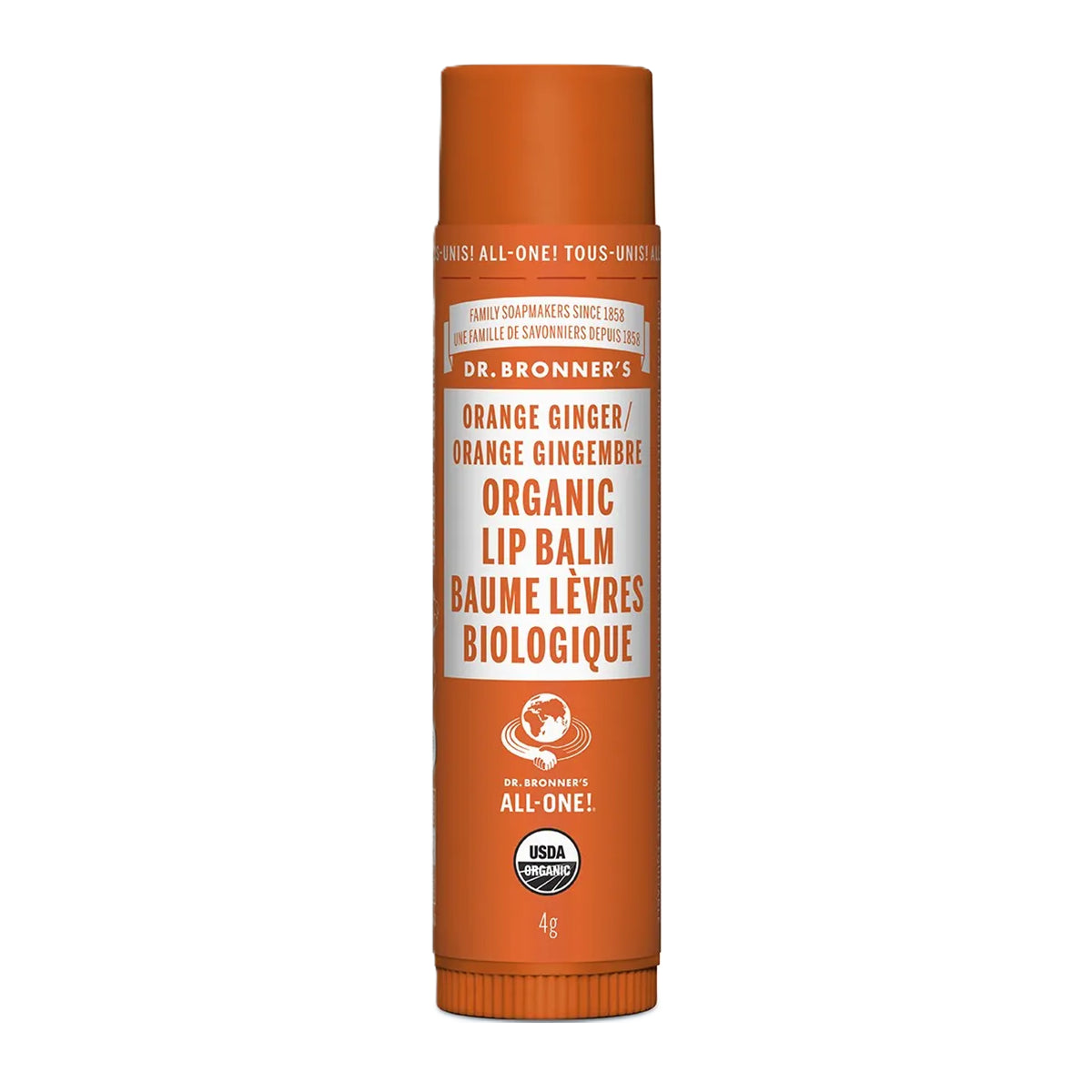 Dr. Bronner's - Organic Orange Ginger Lip Balm 4g (Case of 12)