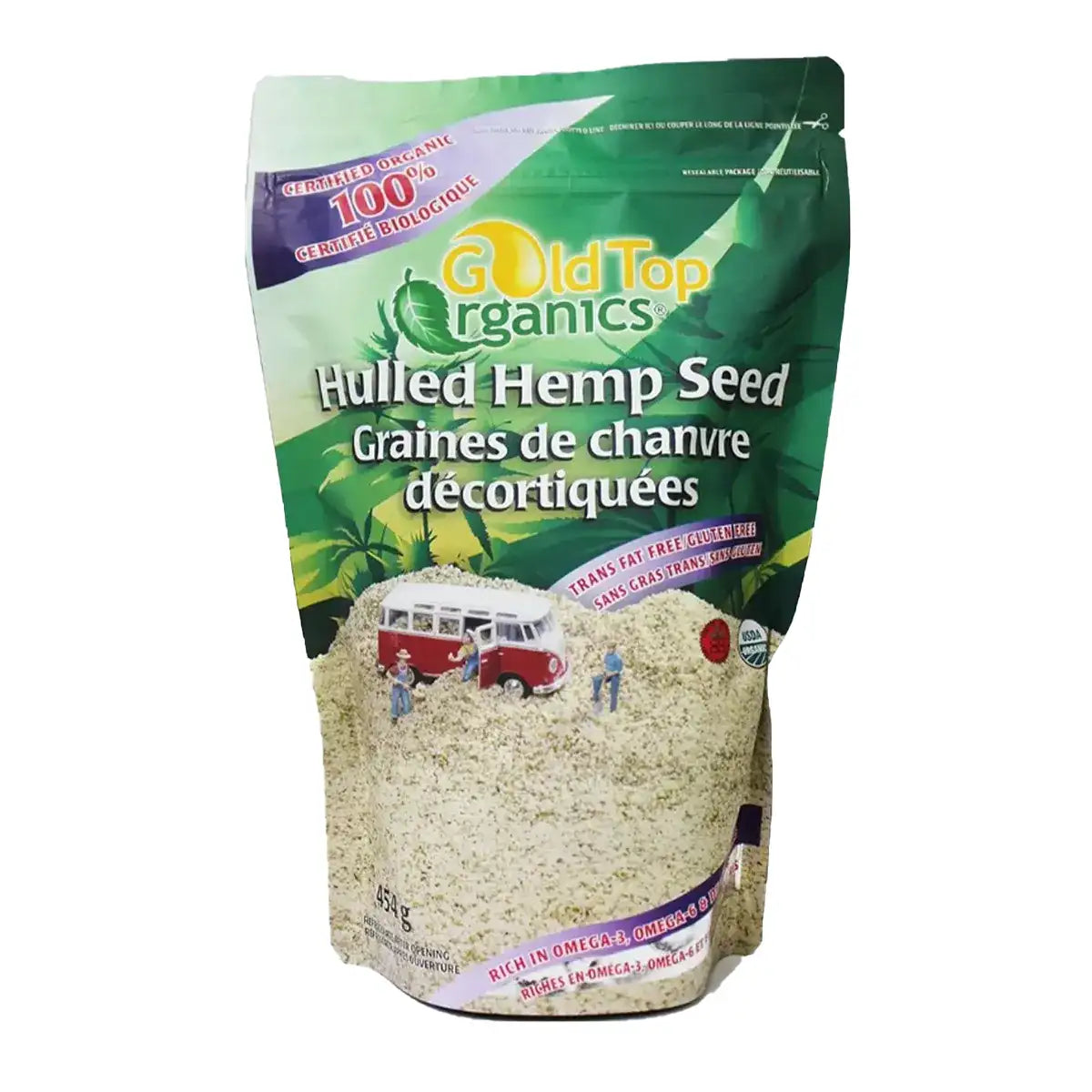 Gold Top Organics - Hulled Hemp Seed Organic - 454g