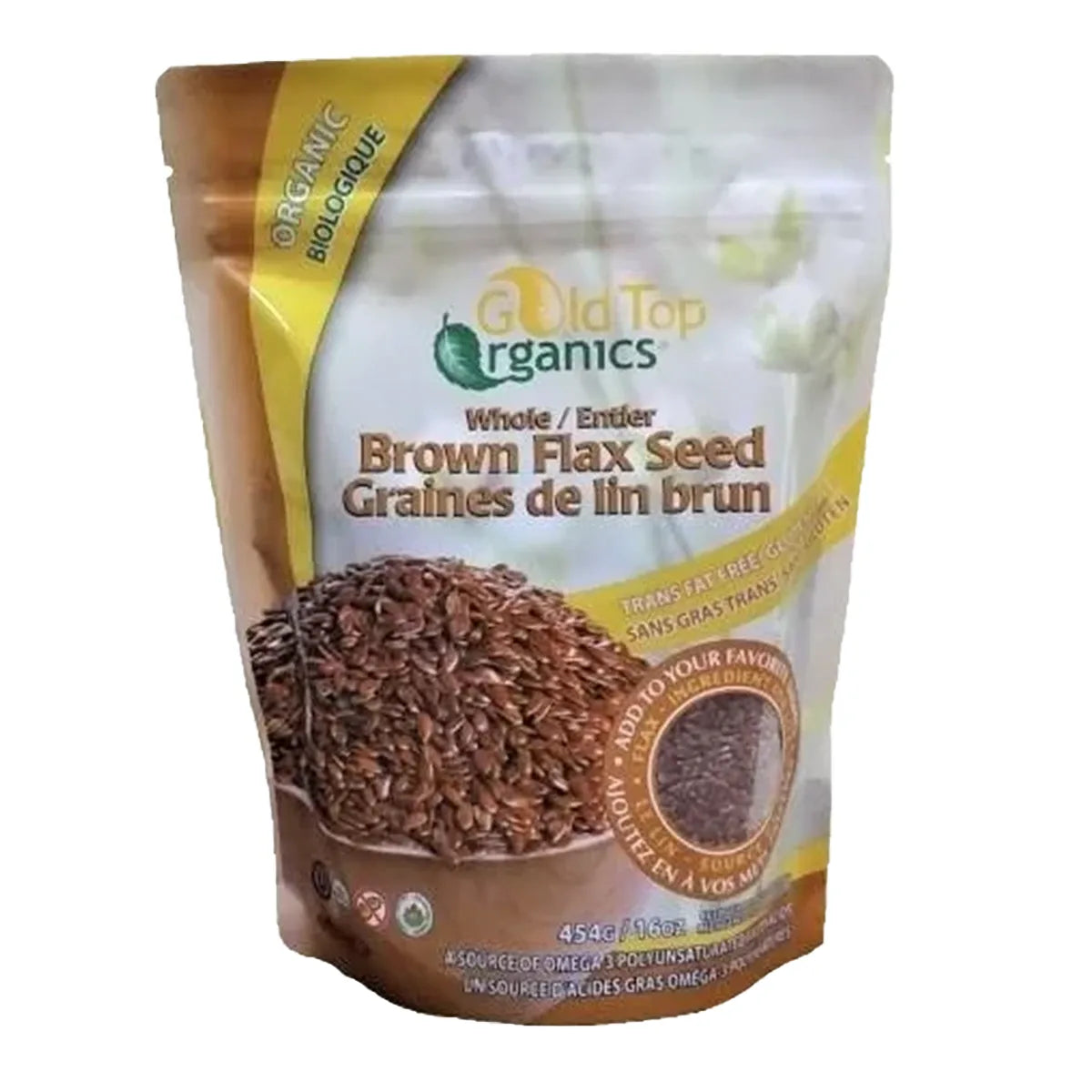 Gold Top Organics - Whole Brown Flax Seed  454g