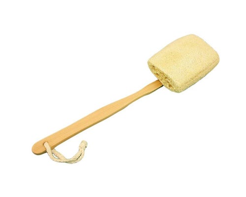 AXEL KRAFT-LOOFAH BACK BRUSH WITH WOOD HANDLE