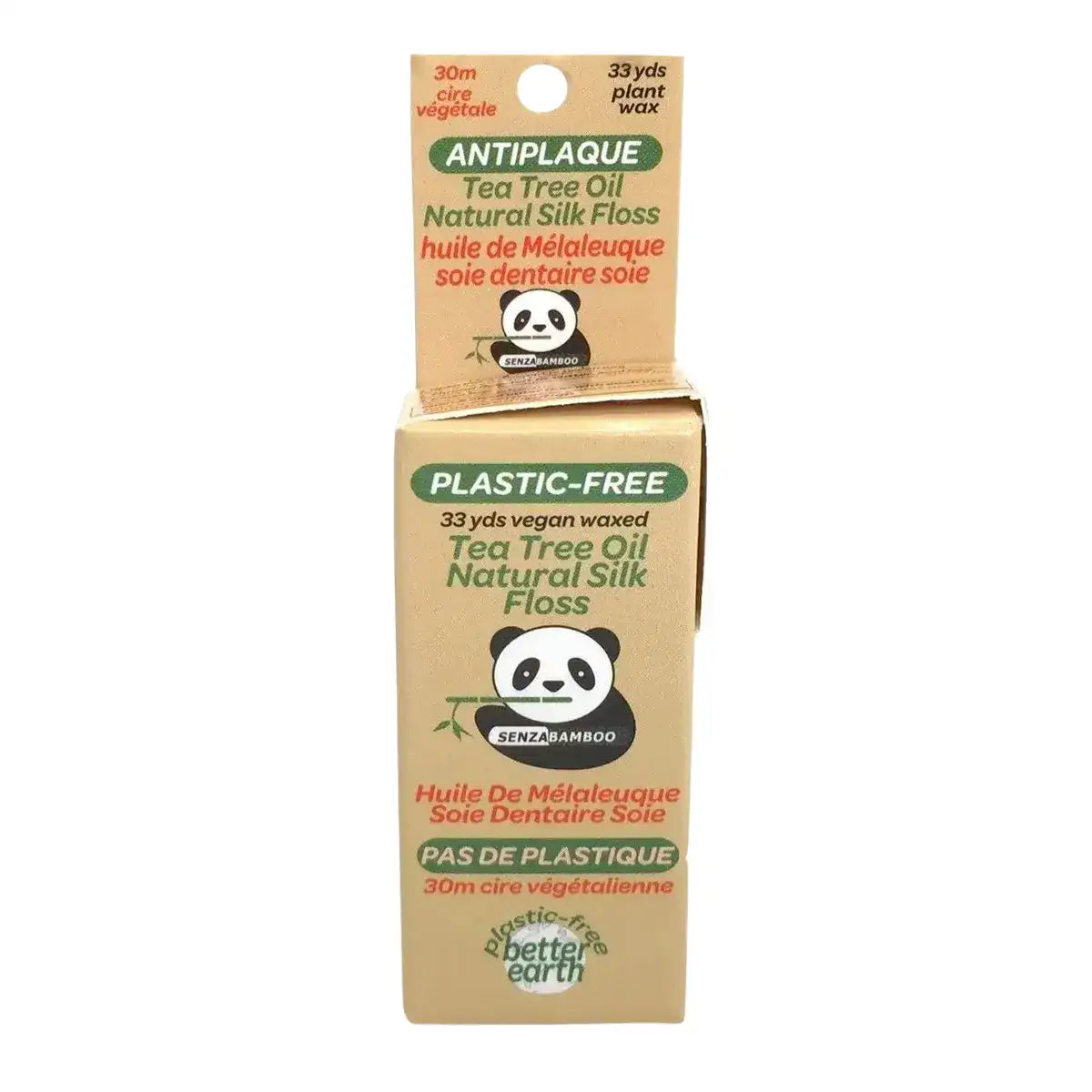 SENZABAMBOO - Silk Dental Floss Waxed TeaTree Oil - 6 x 1ea