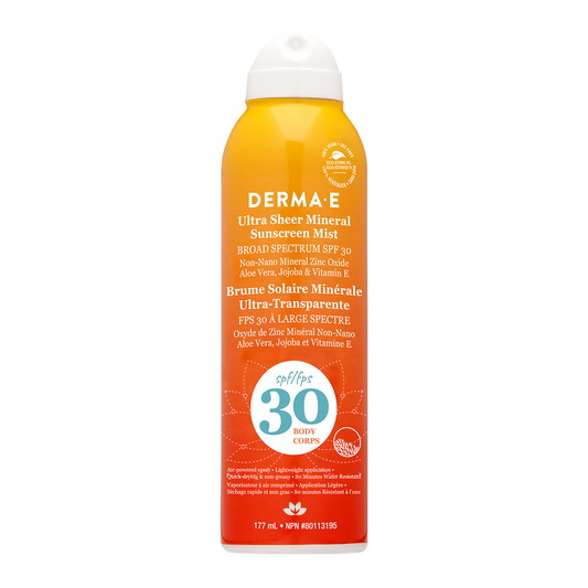 DERMA E    Sun Care Reef Safe    DERMA E    Sun Care Reef Safe    SPF30 Body Sunscreen Mist 177mL