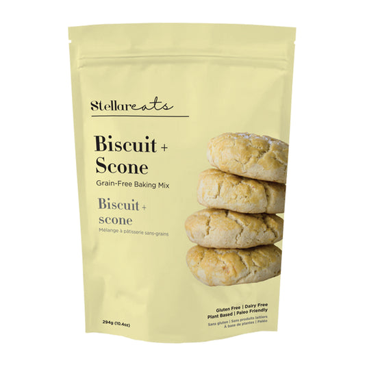 Stellar Eats    Stellar Eats Baking Mix    Flavour: Biscuit + Scone 
Container Size: 294 g    Case of 6