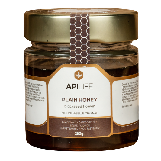 API Health  Black Seed Honey Plain 250 g - Case of 6