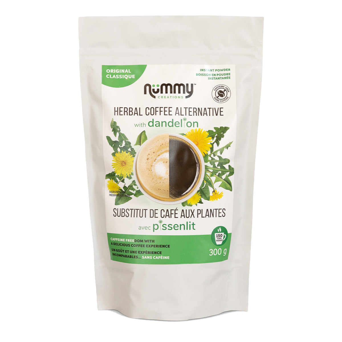 Nummy    Nummy Creations Herbal Coffee Alternative    Flavour: Original 
Container Size: 300 g    Case of 6