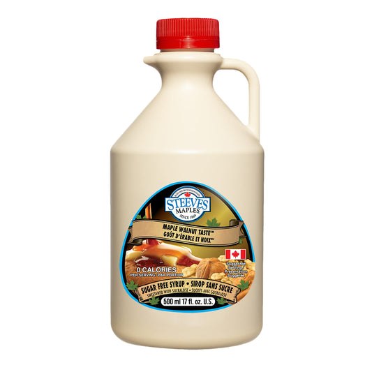 Steeves Maples    Steeves Maples Sugar Free    Flavour: Walnut Syrup 
Container Size: 500 mL    Pack of 12