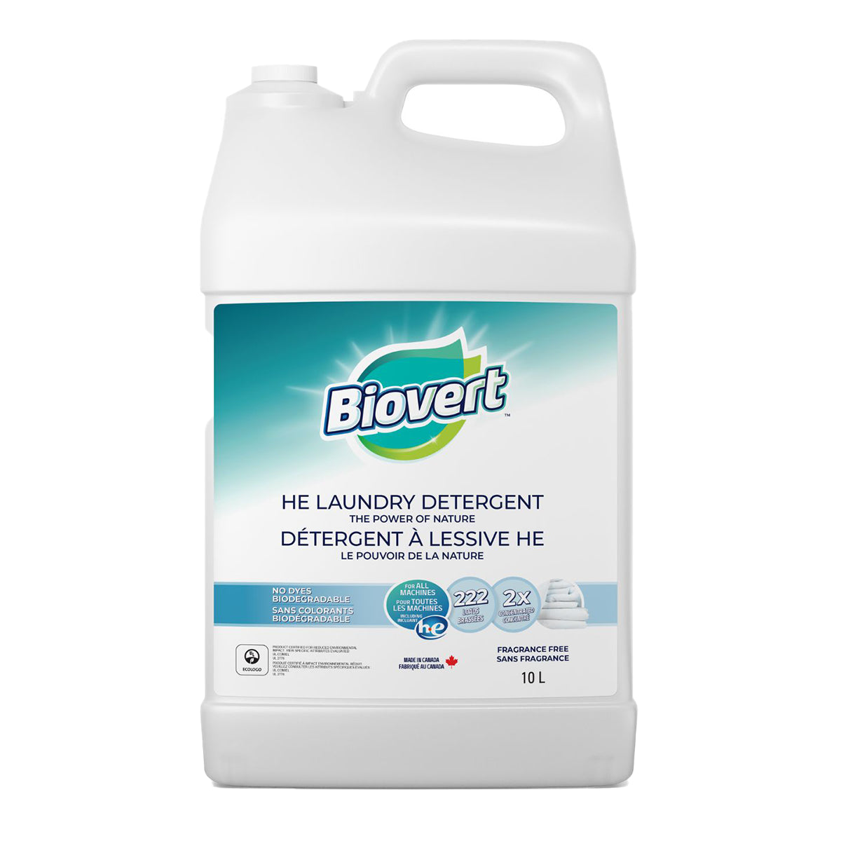 BIOVERT -  Laundry Liquid, Fragrance Free, HE    10L