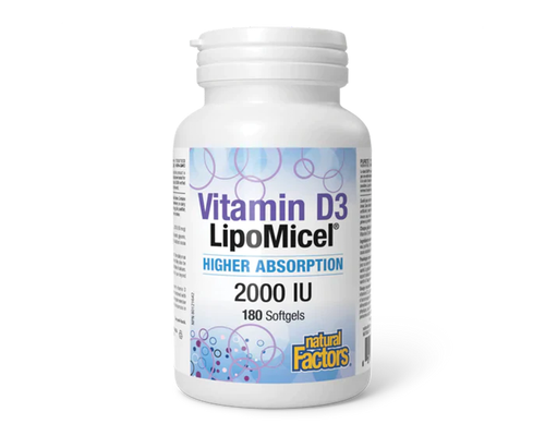 Natural Factors   Vitamin D3 LipoMicel 2000 IU   180sgls