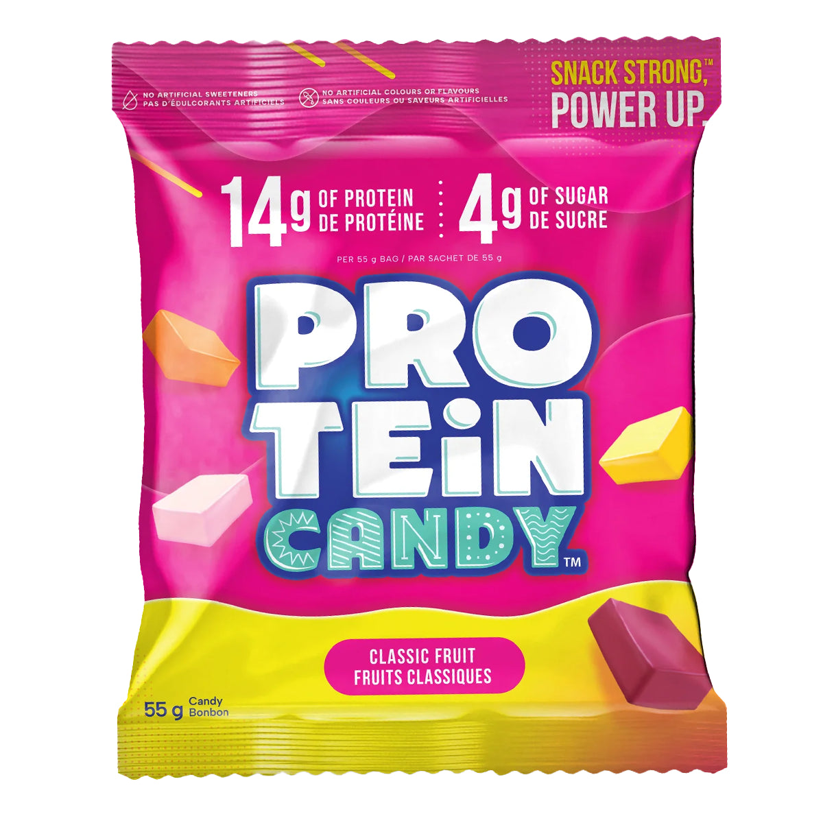 Protein Candy    Protein Candy    Flavour: Classic Fruit 
Container Size: 55 g    Pack of 12