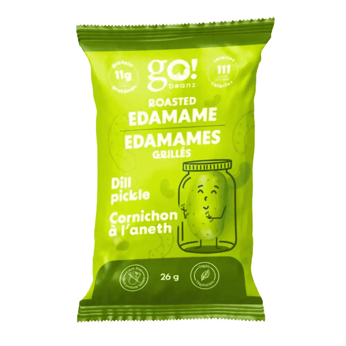 Go Nutrition by Jimmy Sévigny    Go Nutrition Go Beanz    Flavour: Dill Pickle 
Container Size: 26 g    Pack of 20