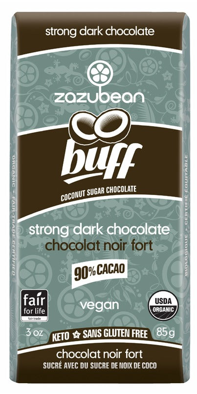 ZAZUBEAN ORGANIC CHOCOLATES    Org Buff 90% Cacao 85g*12
