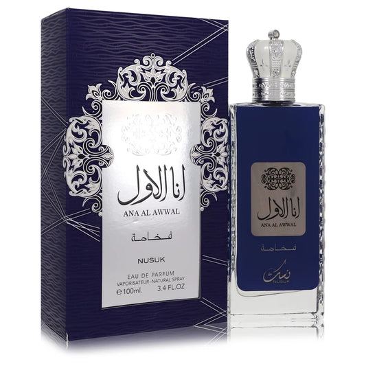 Ana Al Awwal Blue Eau De Parfum Spray By Nusuk 3.4 oz Eau De Parfum Spray