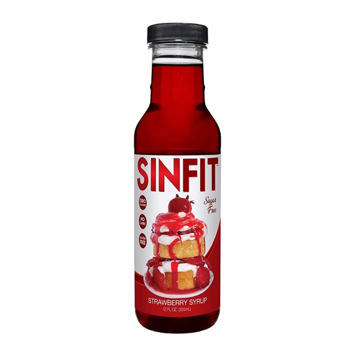 SinFit   SinFit Sugar Free Syrup, Strawberry, 355ml