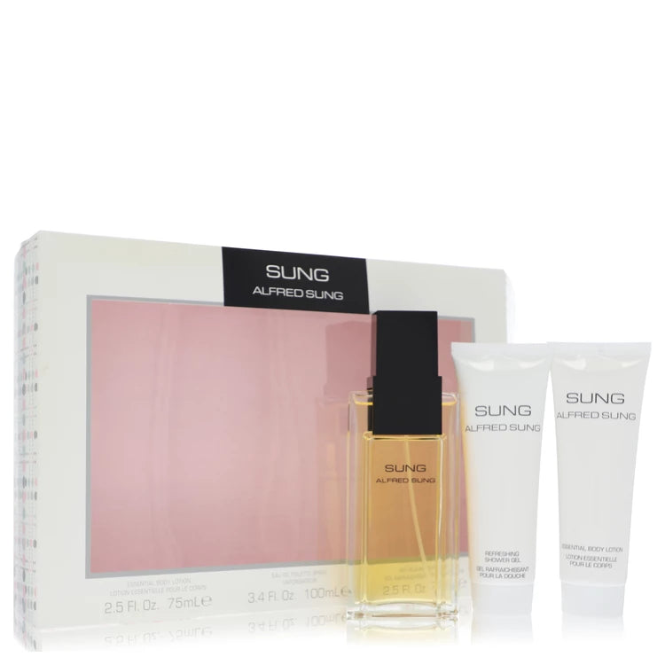 Alfred Sung    Women    Alfred Sung    -- Gift Set - 3.4 oz Eau De Toilette Spray + 2.5 oz Body Lotion + 2.5 oz Shower Gel