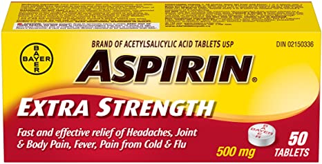Aspirin Ex.Strength 500mg - 50 Tabs