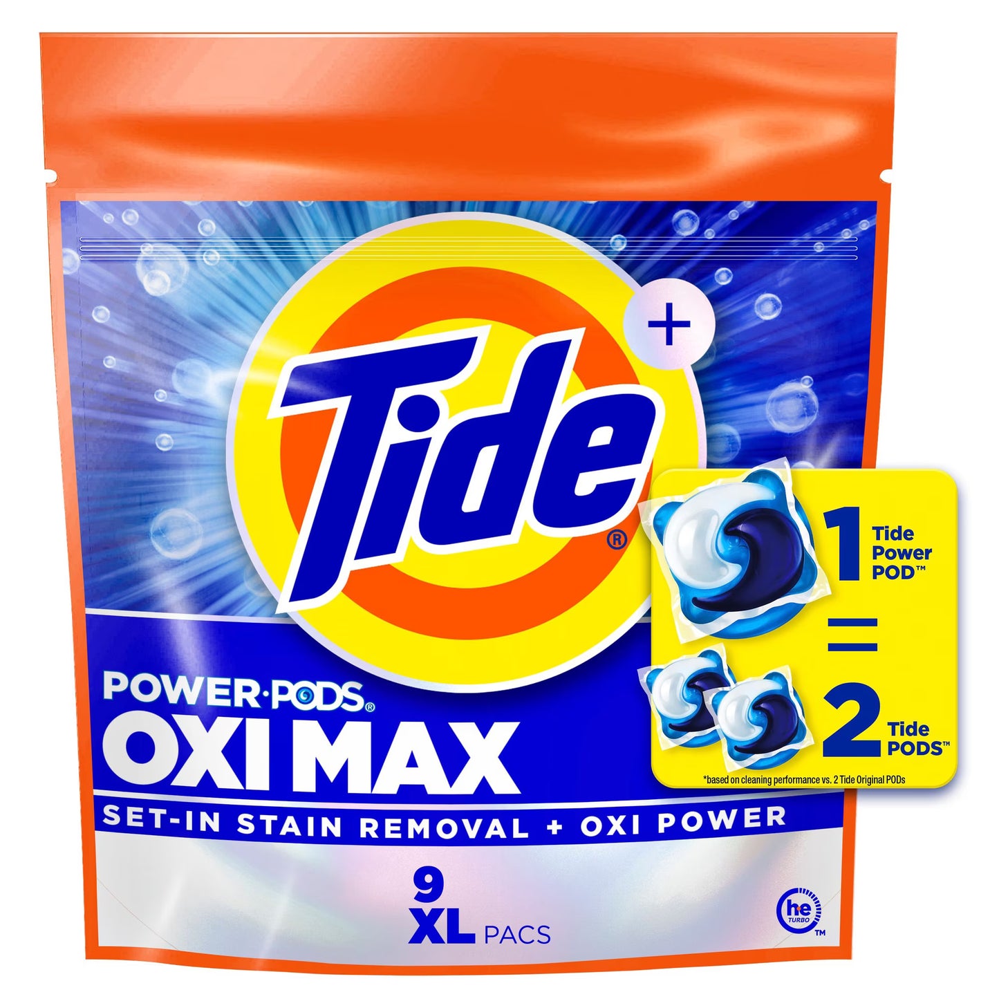 TIDE POWER PODS OXI MAX 9 pack of 6