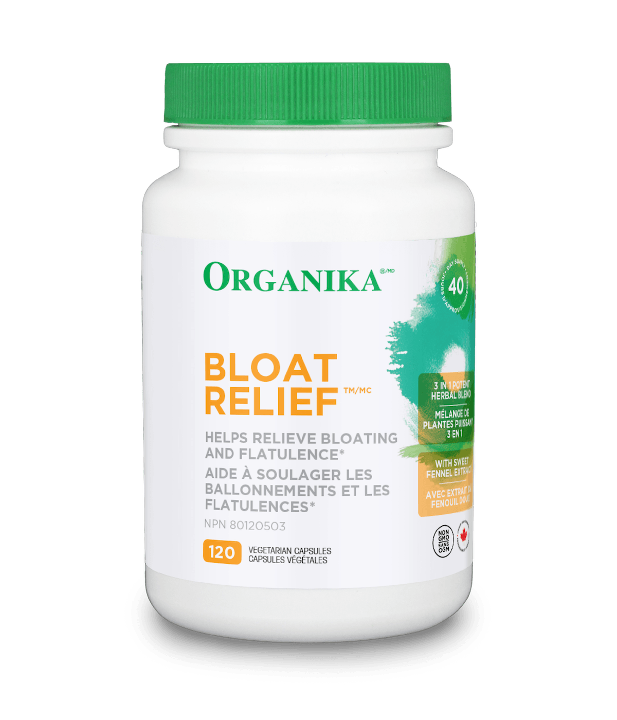 Organika   BLOAT RELIEF 120VCAP