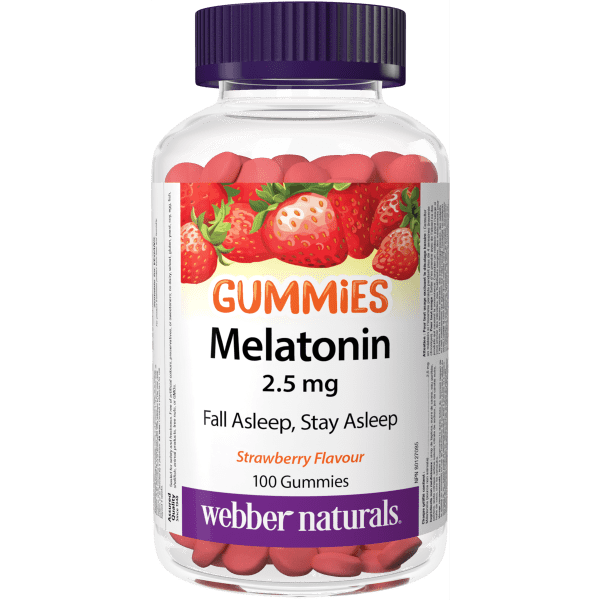Webber Naturals - Melatonin 2.5 mg Gummies Strawberry - 100 Gummies