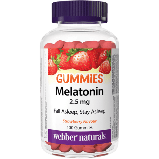 Webber Naturals - Melatonin 2.5 mg Gummies Strawberry - 100 Gummies
